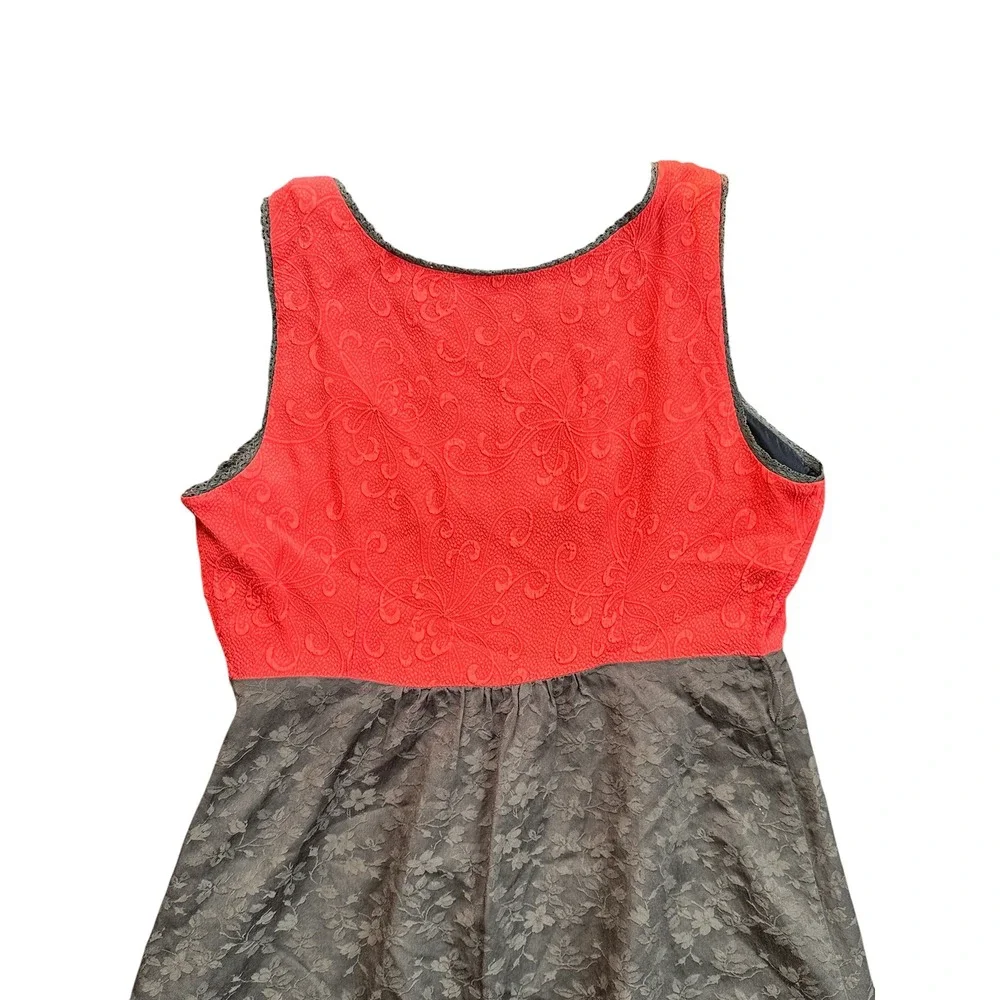 Moulinette Soeurs Anthropologie Dress Wmns 4 Red Taupe Lace Empire Waist